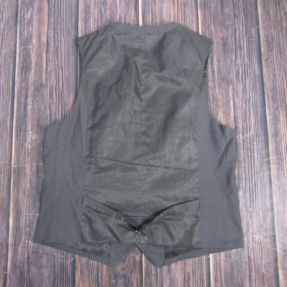RUTH & BOAZ Vest Mens Medium Gray Dress Suit Waistcoat 4 Button Adjustable Back - Picture 4 of 6